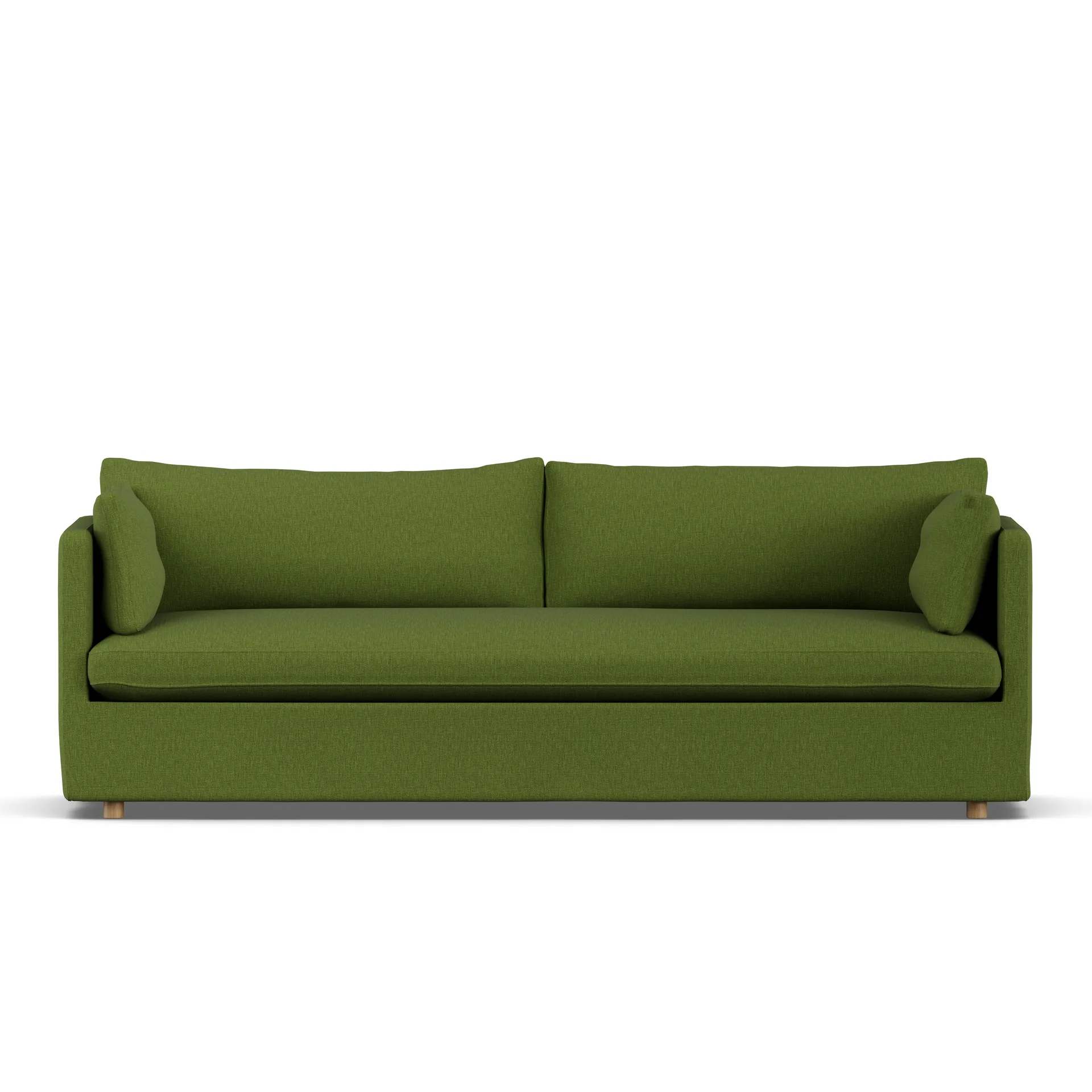 Linnevik Sofa, Luiza Green 3975-Eiche weiß geölt, 4-sitzig, mit Volant 1898