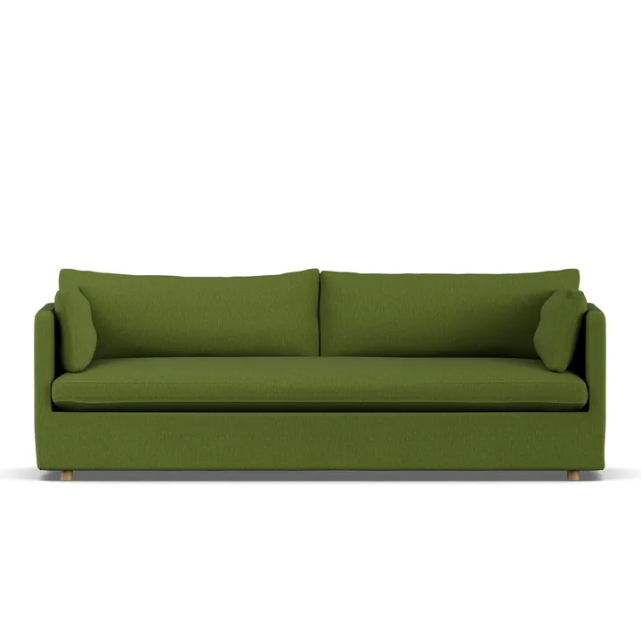 Linnevik Sofa - Luiza Green 3975-Eiche weiß geölt, 4-sitzig, mit Volant - 1898