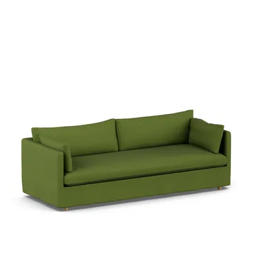 Linnevik Sofa - Luiza Green 3975-Eiche weiß geölt, 4-sitzig, mit Volant - 1898