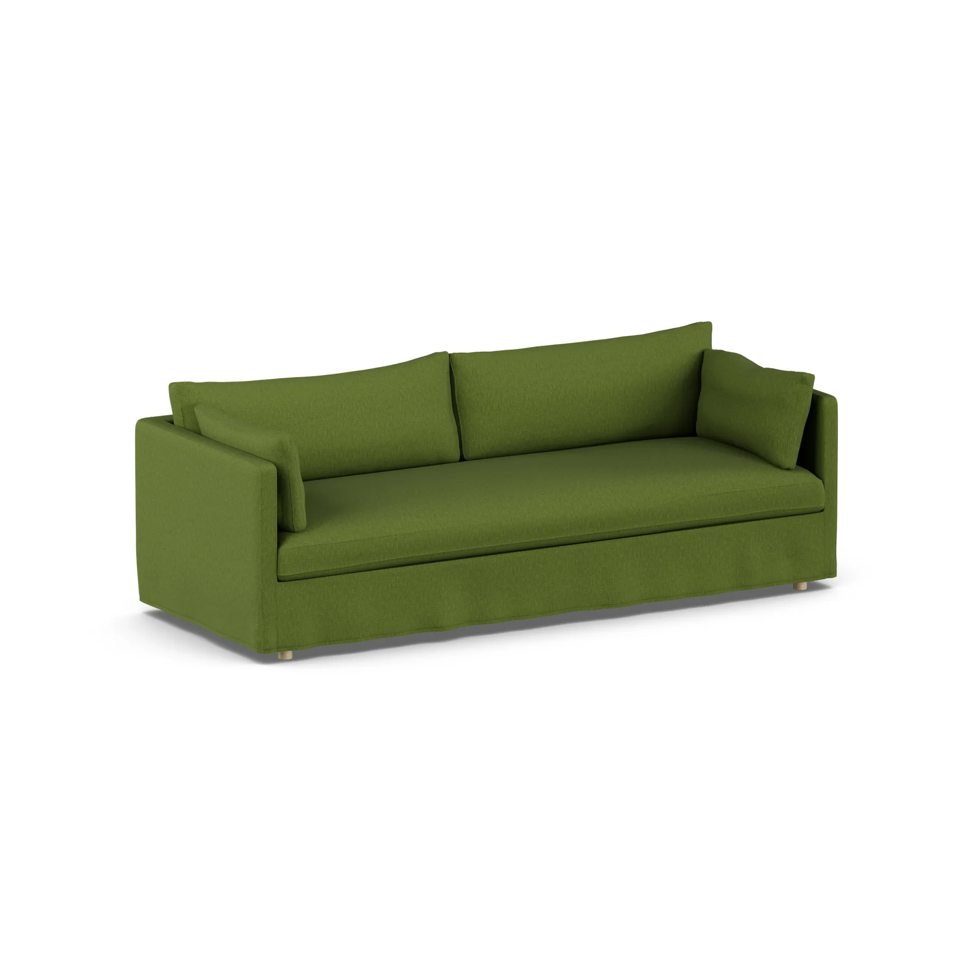 Linnevik Sofa, Luiza Green 3975-Eiche weiß geölt, 4-sitzig, mit Volant 1898