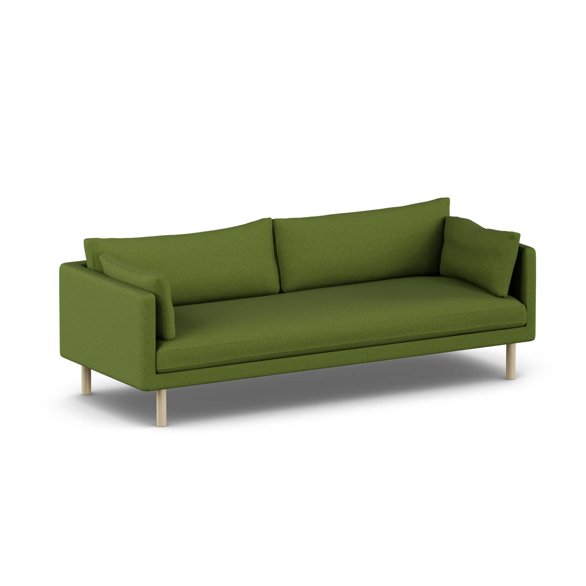 Linnevik Sofa, Luiza Green 3975-Eiche weiß geölt, 4-sitzig, ohne Volant 1898