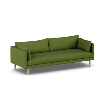 Linnevik Sofa - Luiza Green 3975-Eiche weiß geölt, 4-sitzig, ohne Volant - 1898