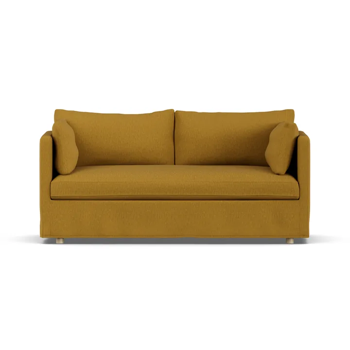 Linnevik Sofa - Luiza Mustard 3972-Eiche weiß geölt, 2-sitzig, mit Volant - 1898