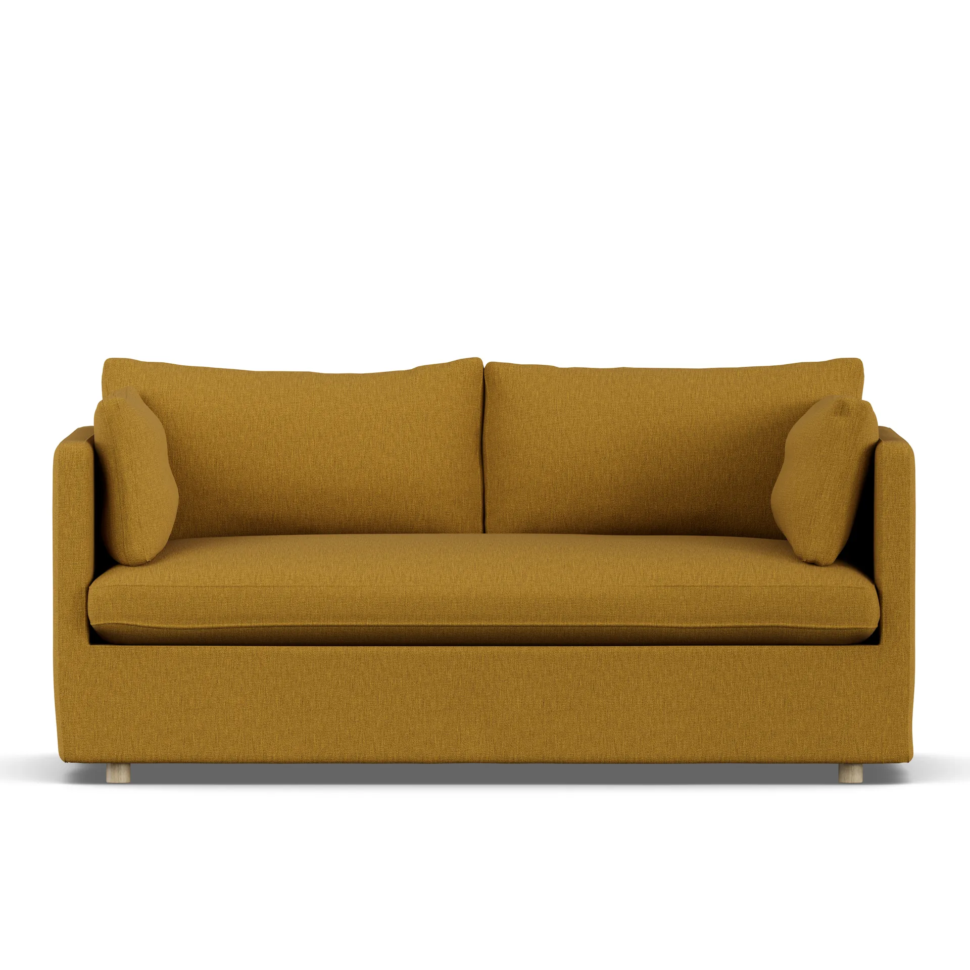 Linnevik Sofa, Luiza Mustard 3972-Eiche weiß geölt, 2-sitzig, mit Volant 1898