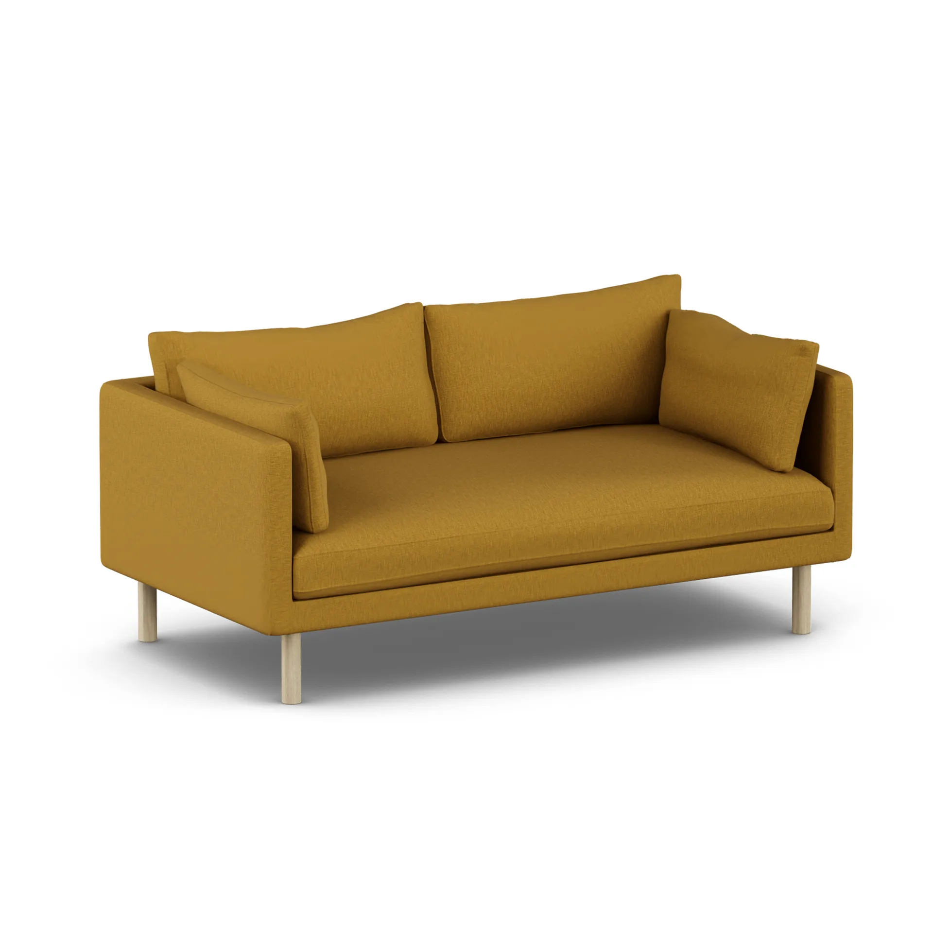 Linnevik Sofa, Luiza Mustard 3972-Eiche weiß geölt, 2-sitzig, ohne Volant 1898