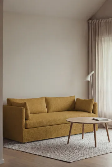 Linnevik Sofa - Luiza Mustard 3972-Eiche weiß geölt, 3-sitzig, mit Volant - 1898