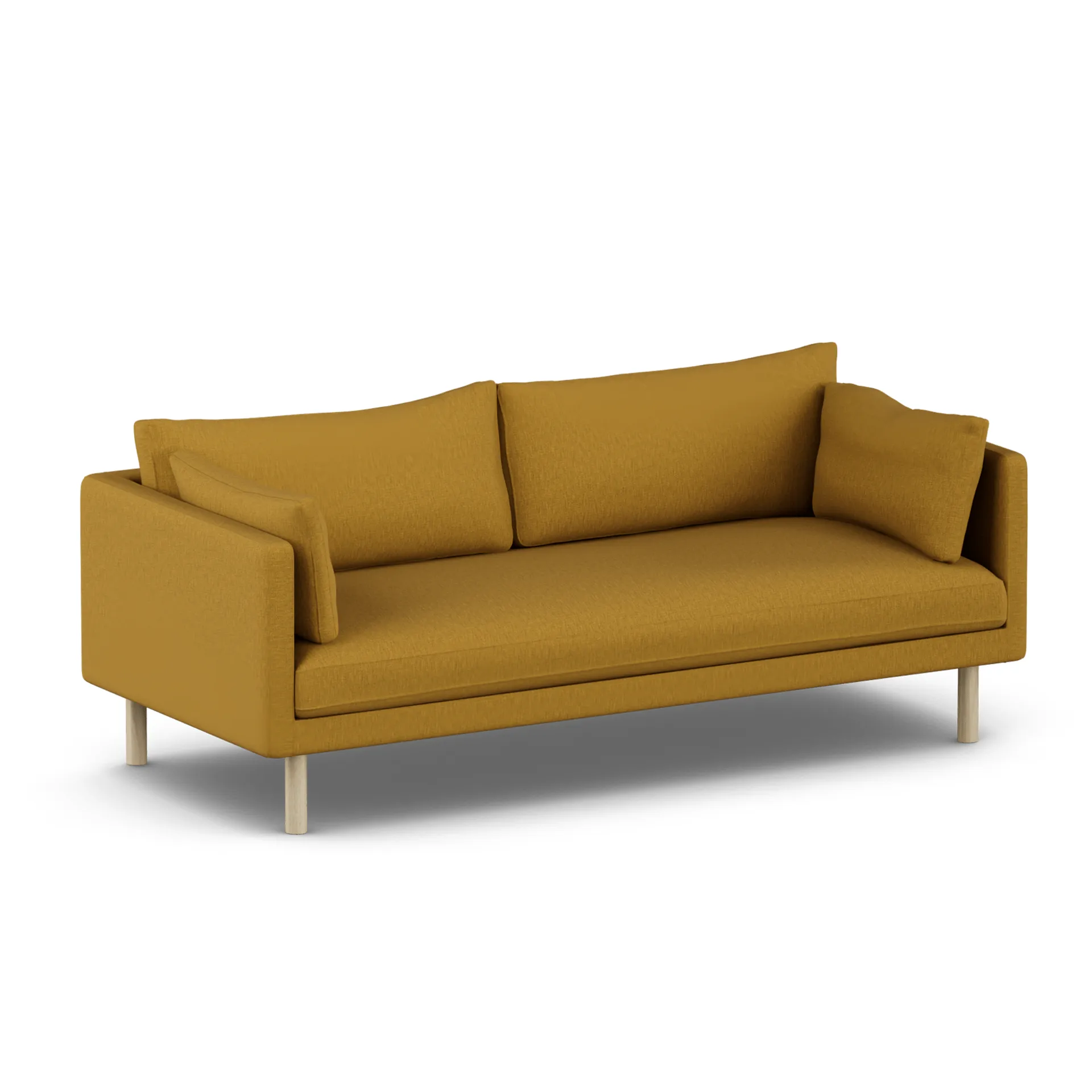 Linnevik Sofa, Luiza Mustard 3972-Eiche weiß geölt, 3-sitzig, ohne Volant 1898