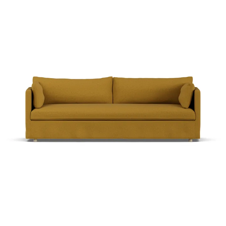 Linnevik Sofa - Luiza Mustard 3972-Eiche weiß geölt, 4-sitzig, mit Volant - 1898