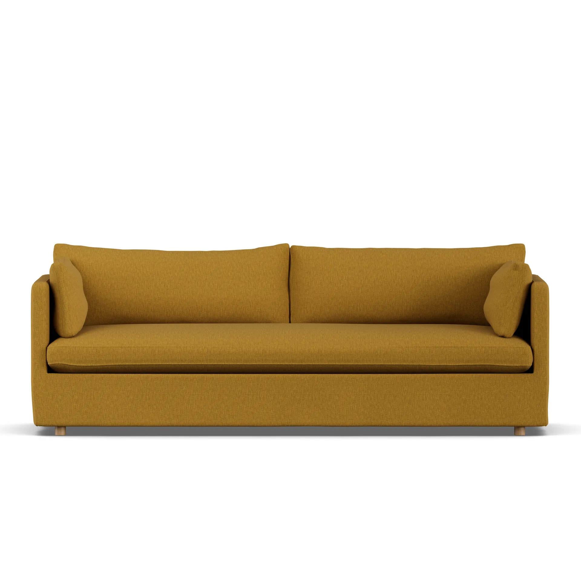 Linnevik Sofa, Luiza Mustard 3972-Eiche weiß geölt, 4-sitzig, mit Volant 1898