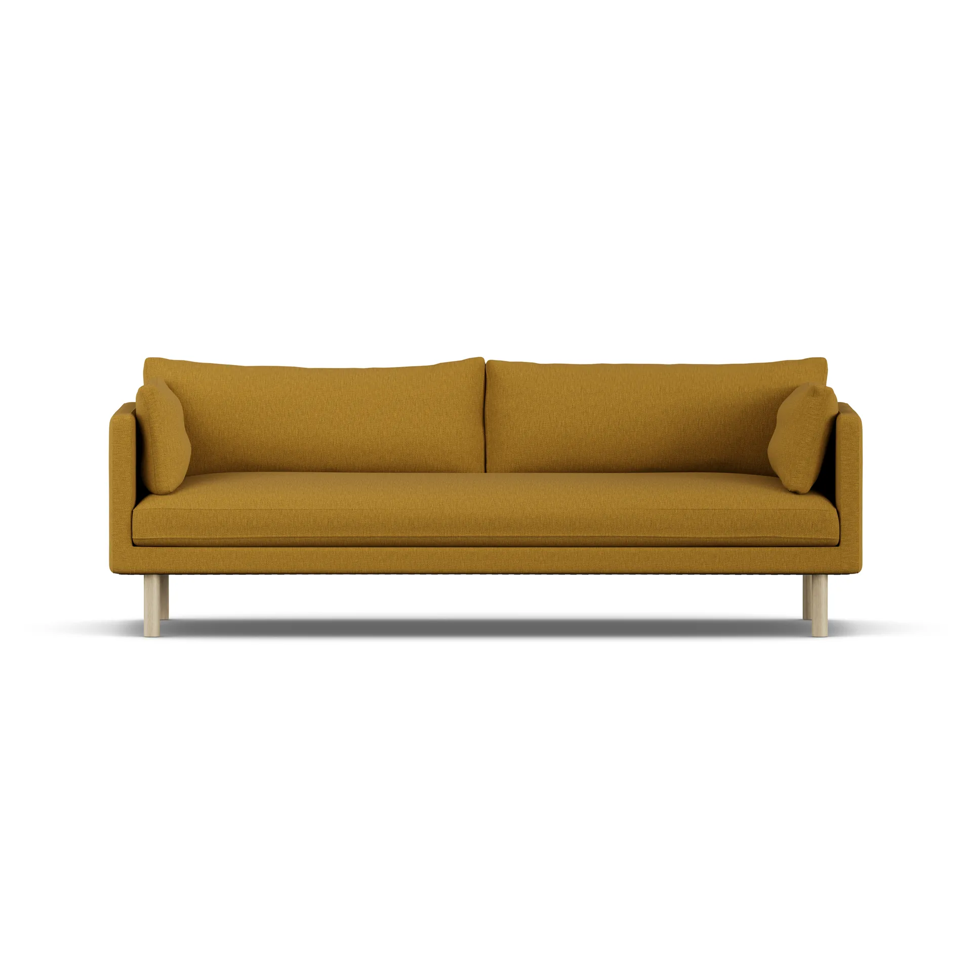 Linnevik Sofa, Luiza Mustard 3972-Eiche weiß geölt, 4-sitzig, ohne Volant 1898