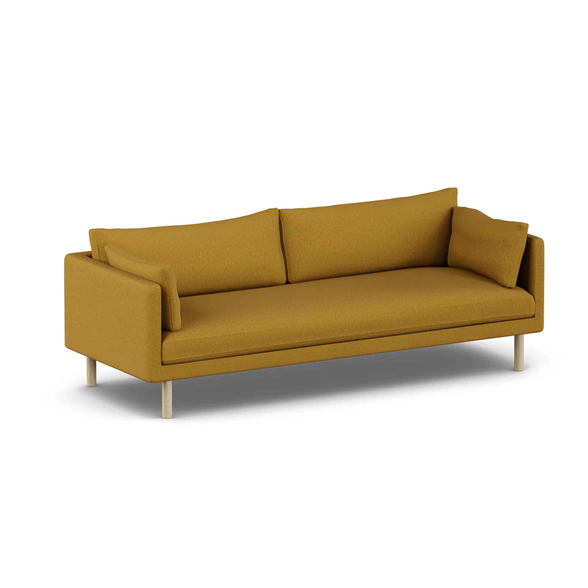 Linnevik Sofa, Luiza Mustard 3972-Eiche weiß geölt, 4-sitzig, ohne Volant 1898