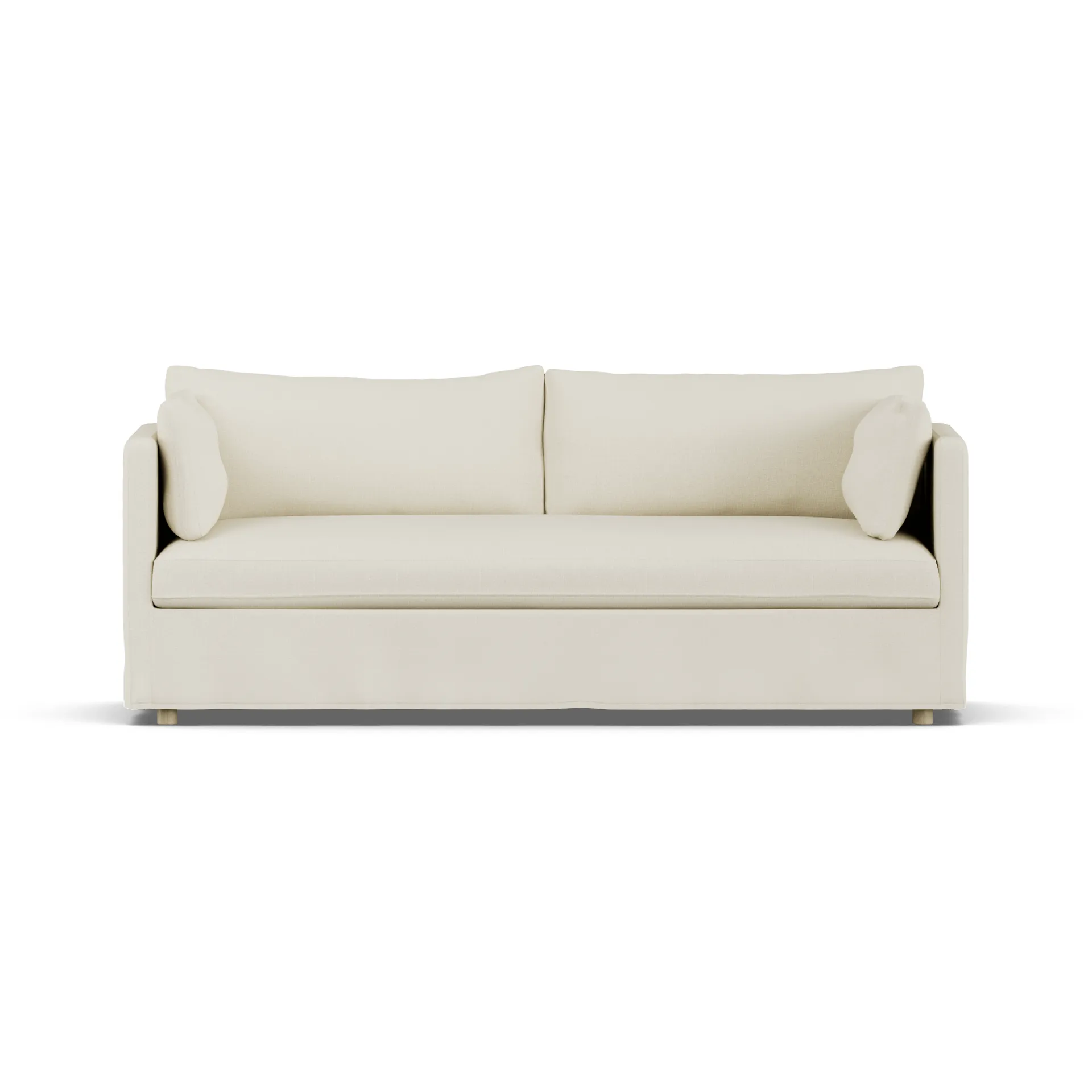 Linnevik Sofa, Oslo Nature 1540-Eiche weiß geölt, 3-sitzig, mit Volant 1898
