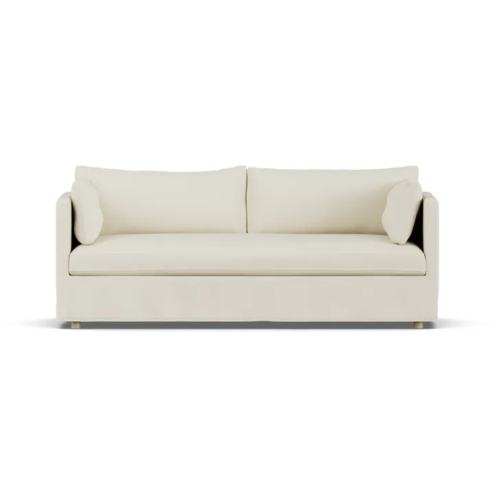 Linnevik Sofa - Oslo Nature 1540-Eiche weiß geölt, 3-sitzig, mit Volant - 1898