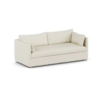 Linnevik Sofa - Oslo Nature 1540-Eiche weiß geölt, 3-sitzig, mit Volant - 1898