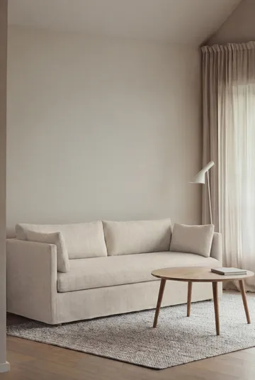 Linnevik Sofa - Oslo Nature 1540-Eiche weiß geölt, 3-sitzig, mit Volant - 1898