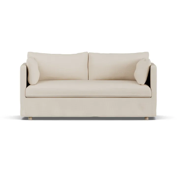 Linnevik Sofa - Same Beige 6670-Eiche weiß geölt, 2-sitzig, mit Volant - 1898