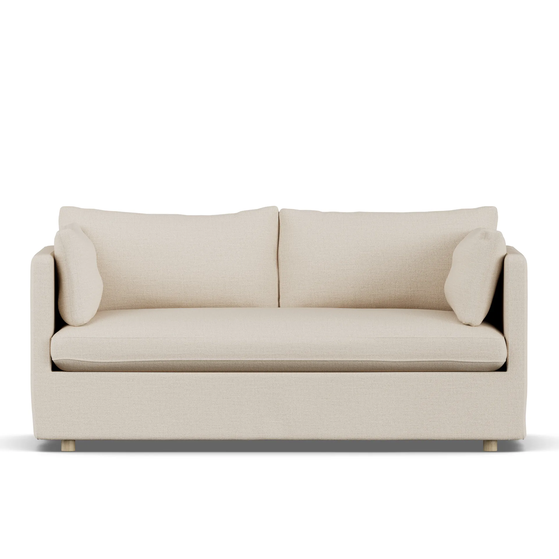 Linnevik Sofa, Same Beige 6670-Eiche weiß geölt, 2-sitzig, mit Volant 1898