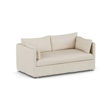 Linnevik Sofa - Same Beige 6670-Eiche weiß geölt, 2-sitzig, mit Volant - 1898
