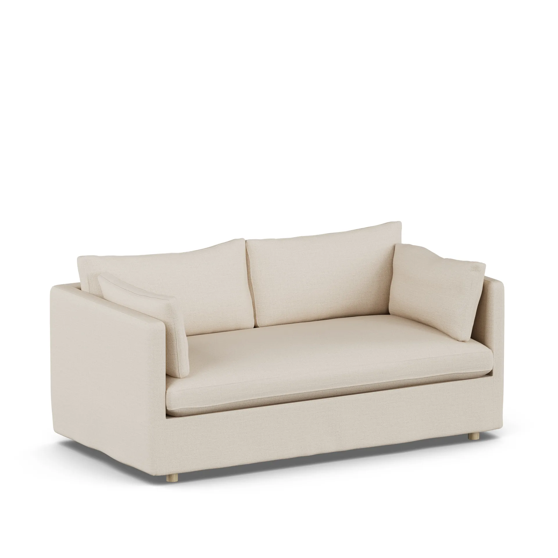 Linnevik Sofa, Same Beige 6670-Eiche weiß geölt, 2-sitzig, mit Volant 1898
