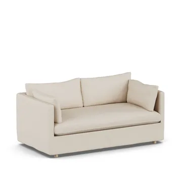 Linnevik Sofa - Same Beige 6670-Eiche weiß geölt, 2-sitzig, mit Volant - 1898