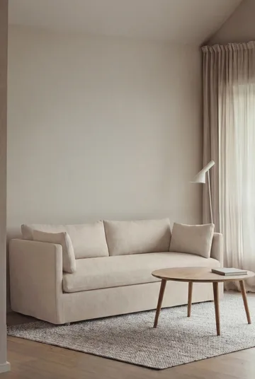 Linnevik Sofa - Same Beige 6670-Eiche weiß geölt, 2-sitzig, mit Volant - 1898