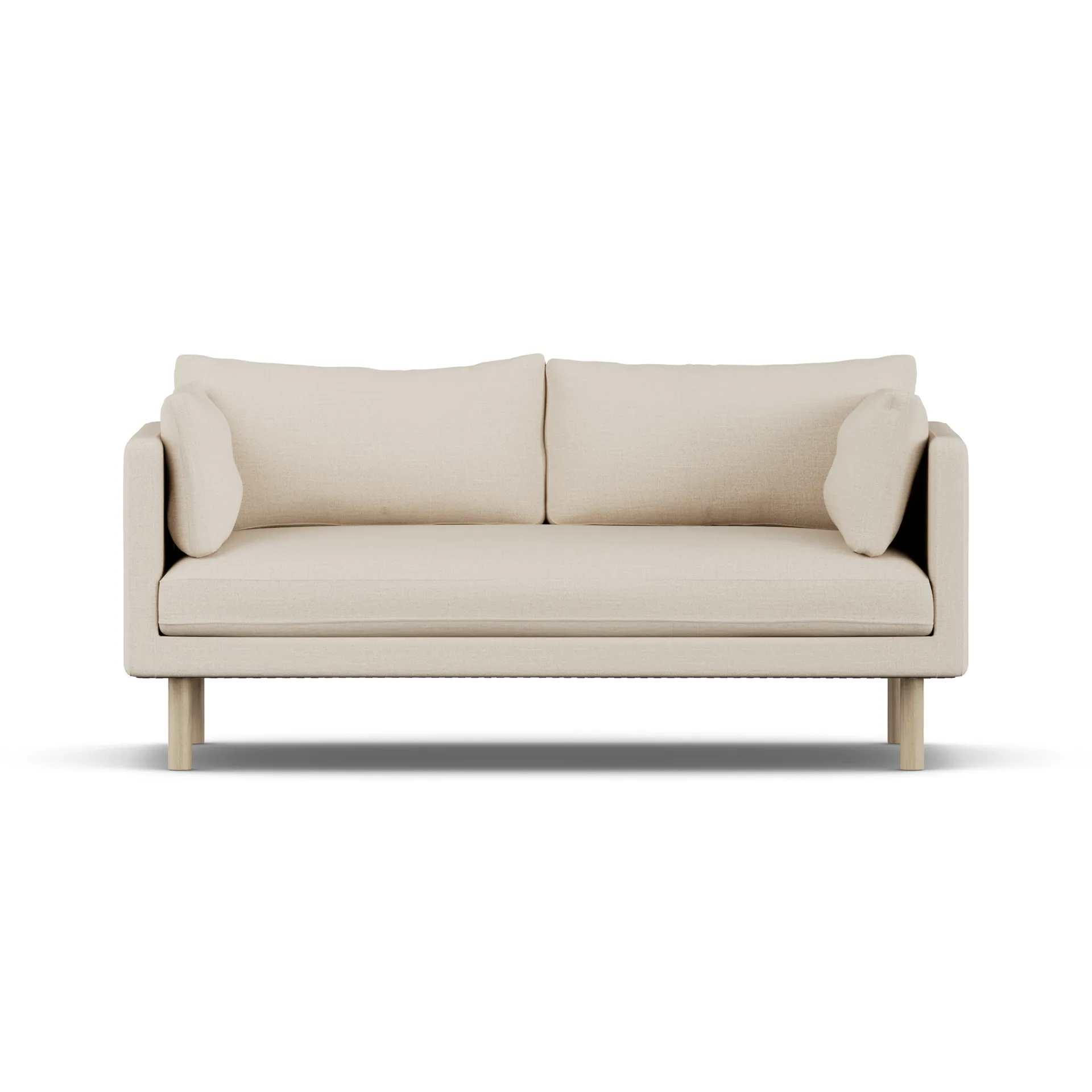 Linnevik Sofa, Same Beige 6670-Eiche weiß geölt, 2-sitzig, ohne Volant 1898