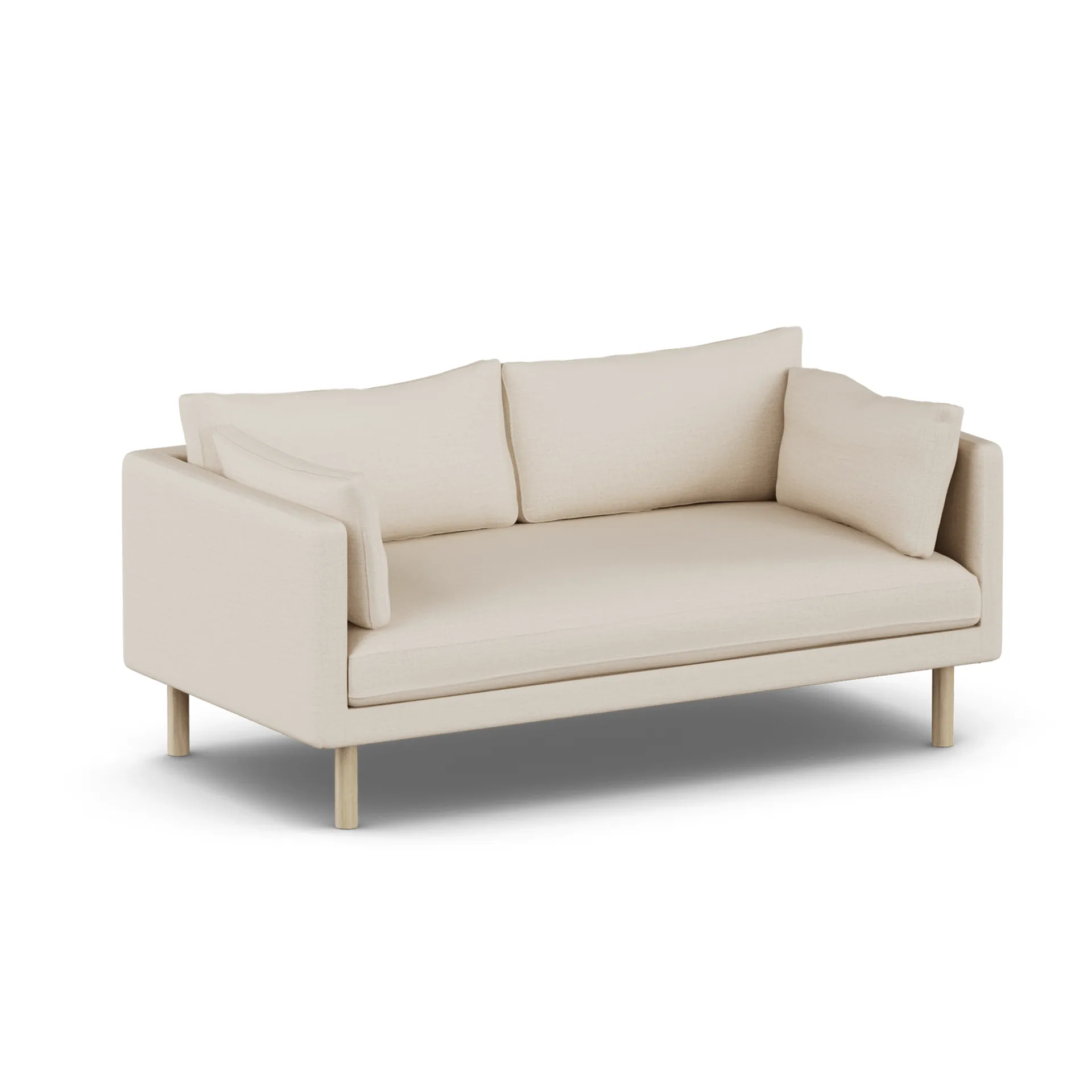 Linnevik Sofa, Same Beige 6670-Eiche weiß geölt, 2-sitzig, ohne Volant 1898