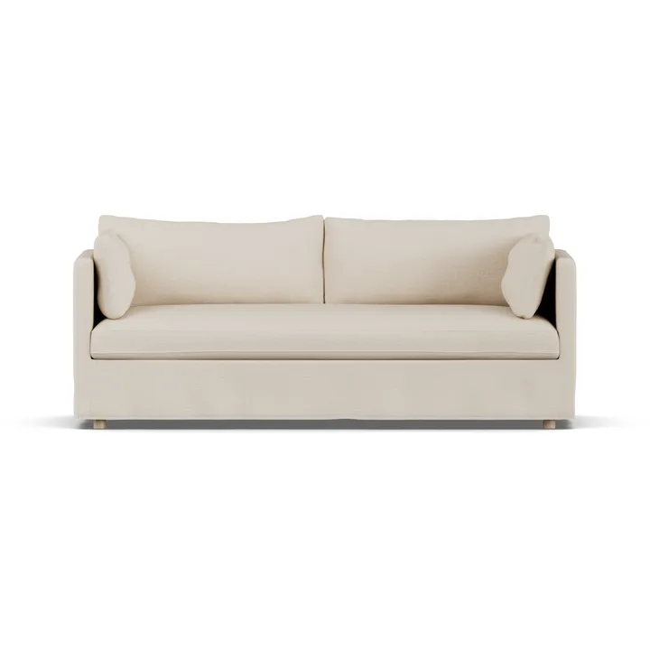 Linnevik Sofa - Same Beige 6670-Eiche weiß geölt, 3-sitzig, mit Volant - 1898