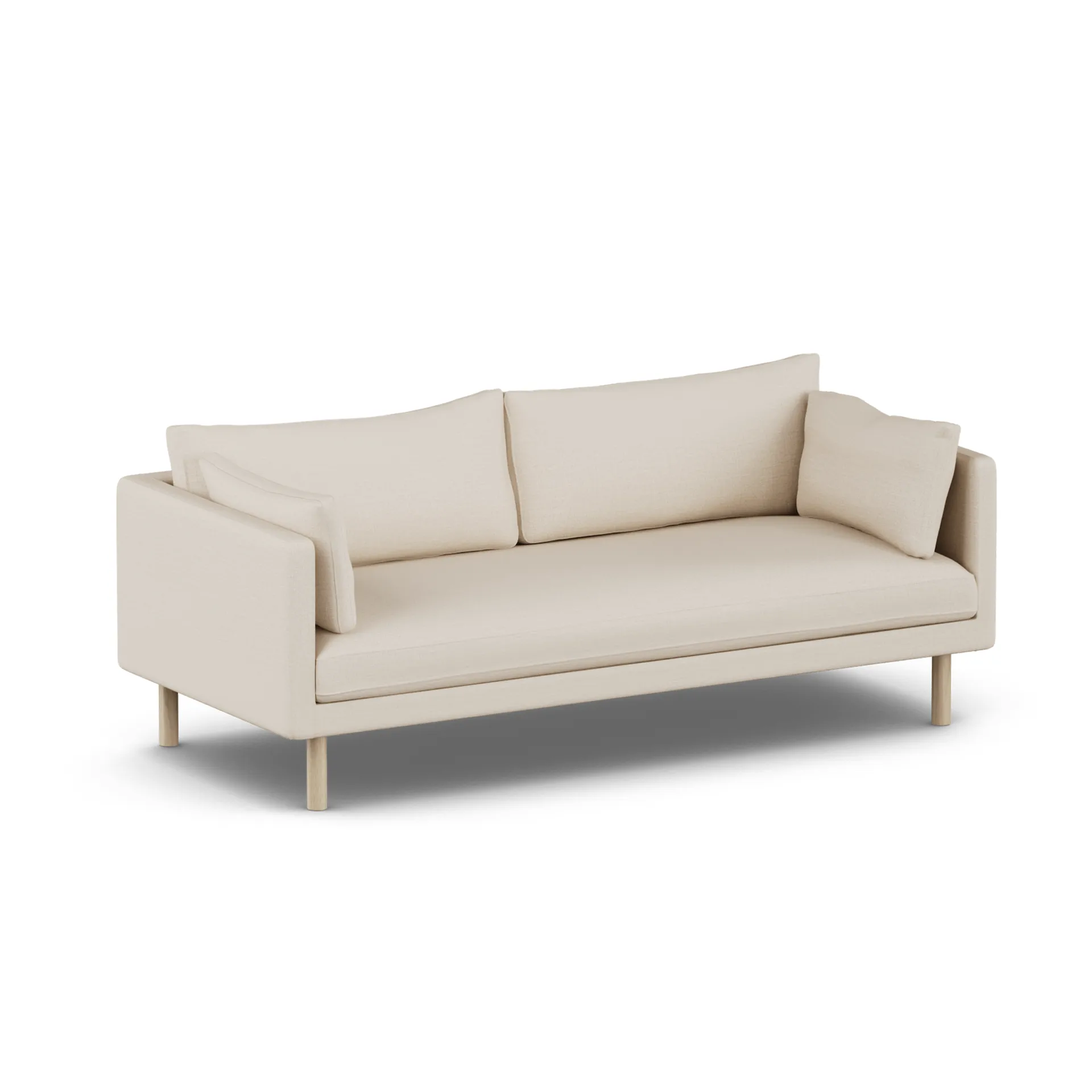 Linnevik Sofa, Same Beige 6670-Eiche weiß geölt, 3-sitzig, ohne Volant 1898