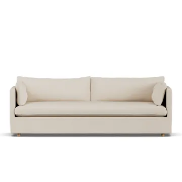 Linnevik Sofa - Same Beige 6670-Eiche weiß geölt, 4-sitzig, mit Volant - 1898