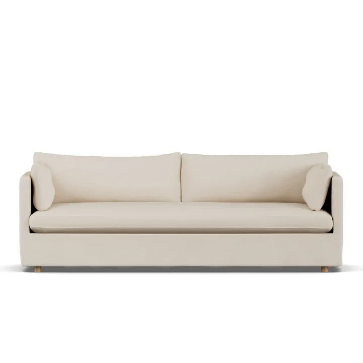 Linnevik Sofa - Same Beige 6670-Eiche weiß geölt, 4-sitzig, mit Volant - 1898