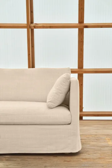 Linnevik Sofa - Same Beige 6670-Eiche weiß geölt, 4-sitzig, mit Volant - 1898