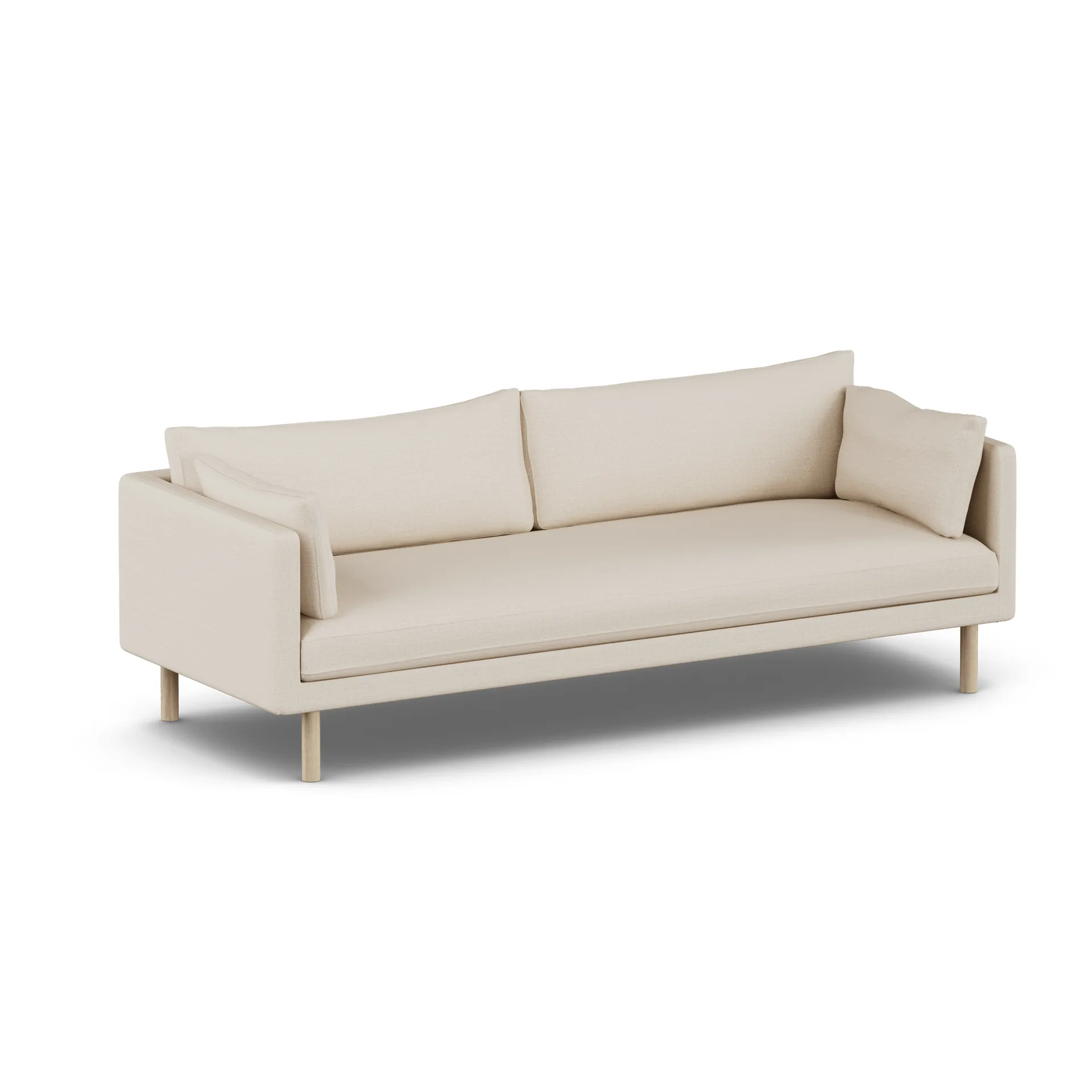 Linnevik Sofa, Same Beige 6670-Eiche weiß geölt, 4-sitzig, ohne Volant 1898