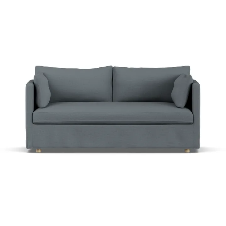 Linnevik Sofa - Same Blue 6678-Eiche weiß geölt, 2-sitzig, mit Volant - 1898