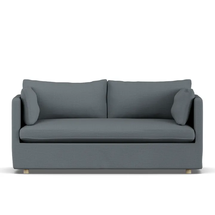 Linnevik Sofa - Same Blue 6678-Eiche weiß geölt, 2-sitzig, mit Volant - 1898