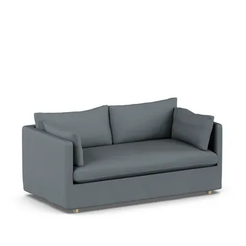 Linnevik Sofa - Same Blue 6678-Eiche weiß geölt, 2-sitzig, mit Volant - 1898