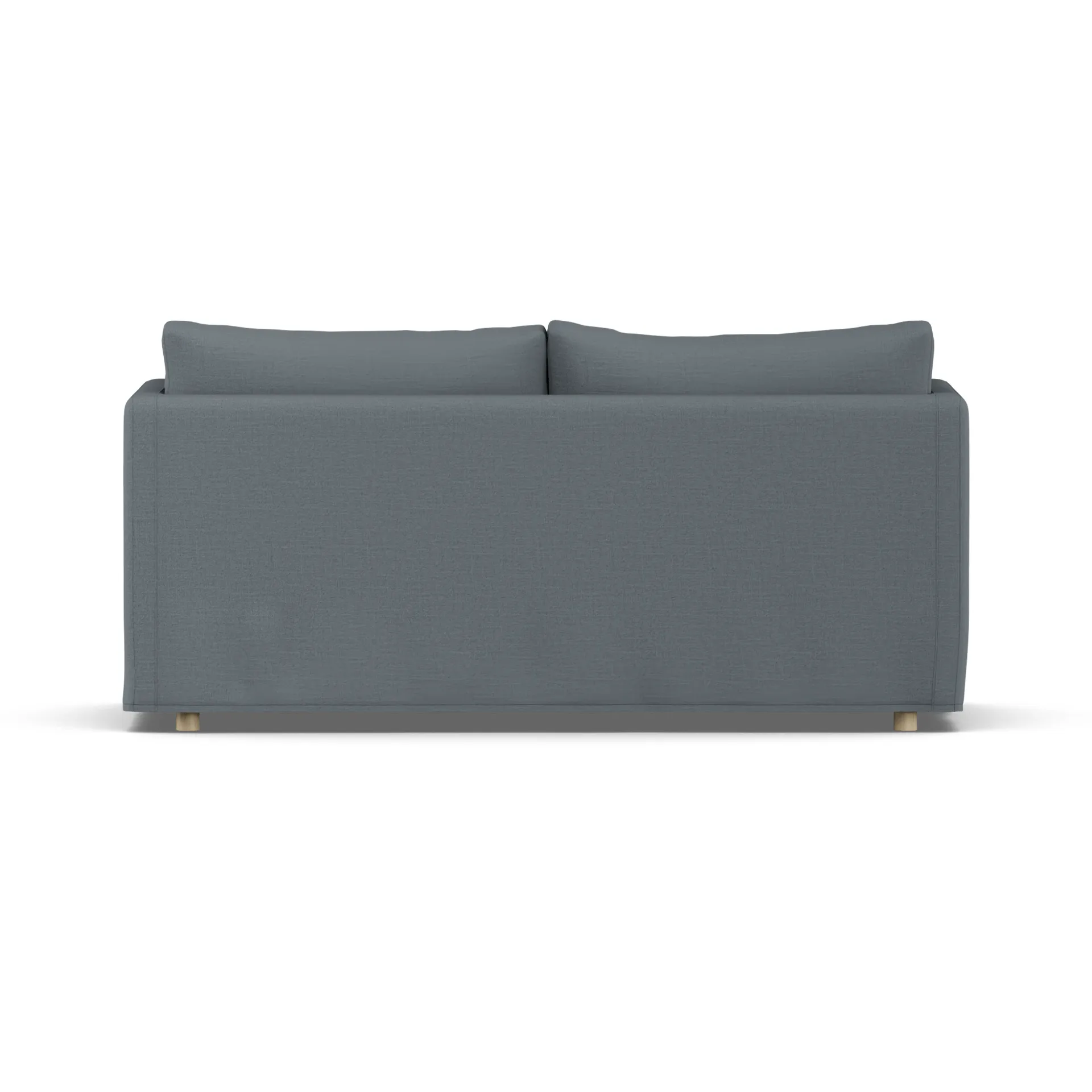 Linnevik Sofa, Same Blue 6678-Eiche weiß geölt, 2-sitzig, mit Volant 1898