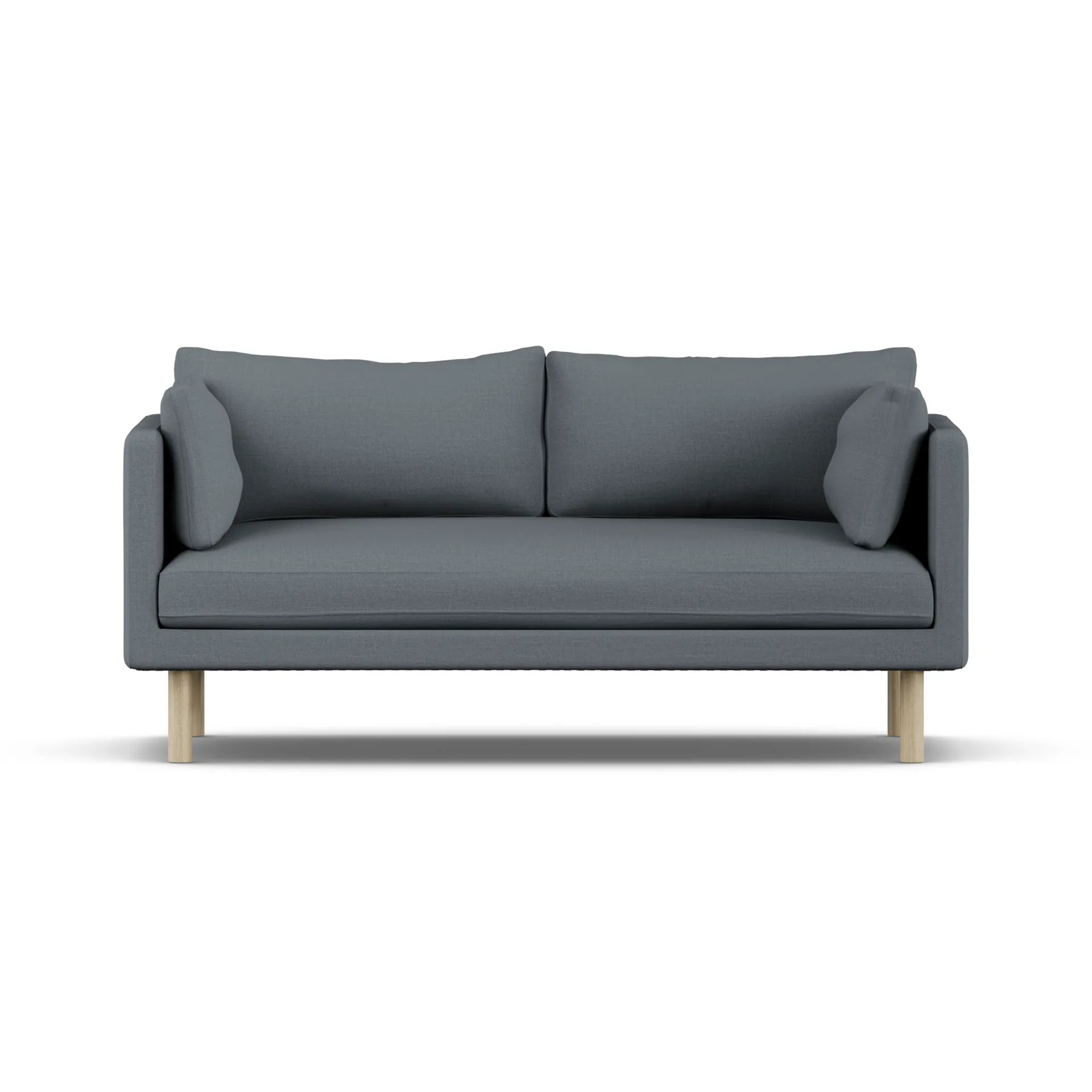 Linnevik Sofa, Same Blue 6678-Eiche weiß geölt, 2-sitzig, ohne Volant 1898