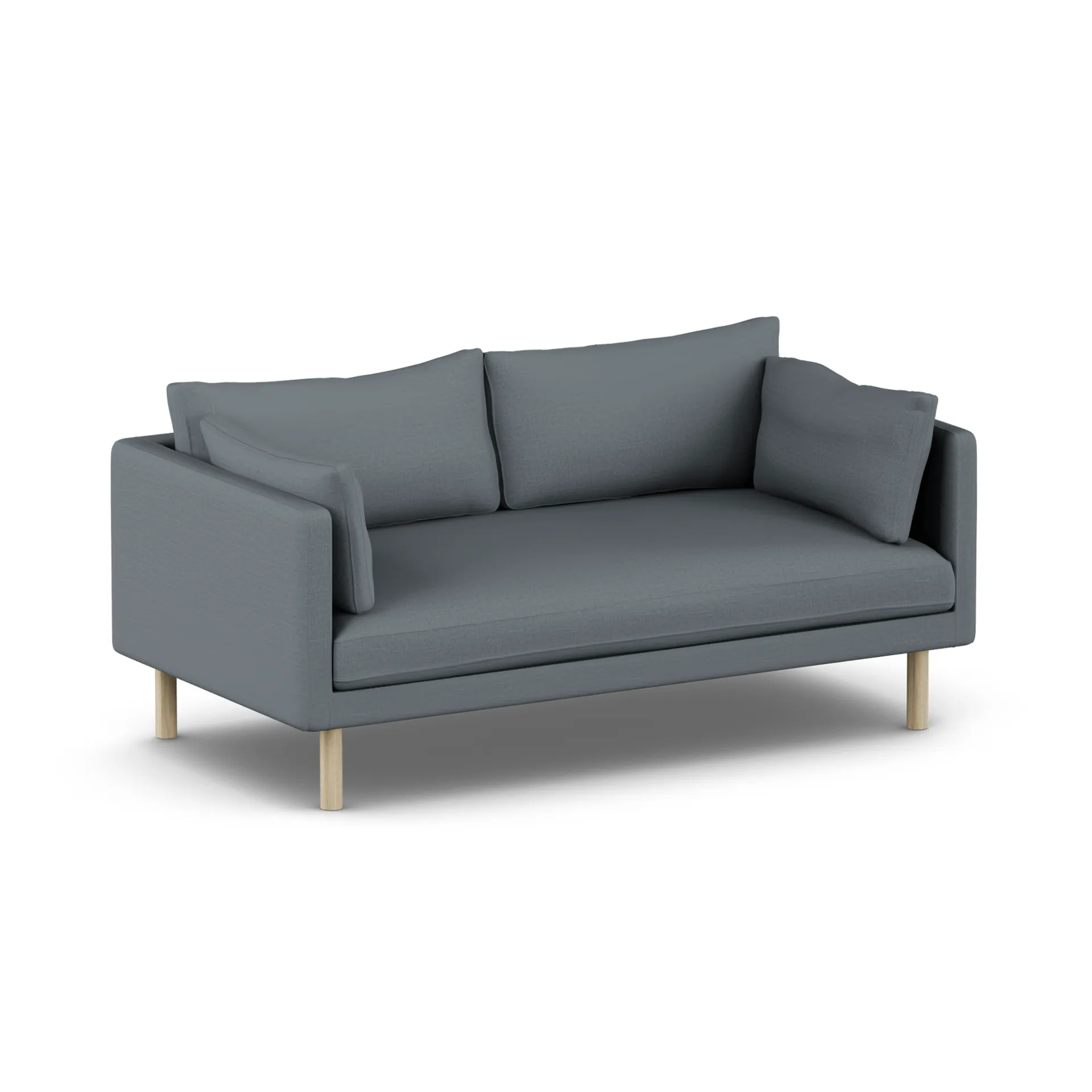Linnevik Sofa, Same Blue 6678-Eiche weiß geölt, 2-sitzig, ohne Volant 1898