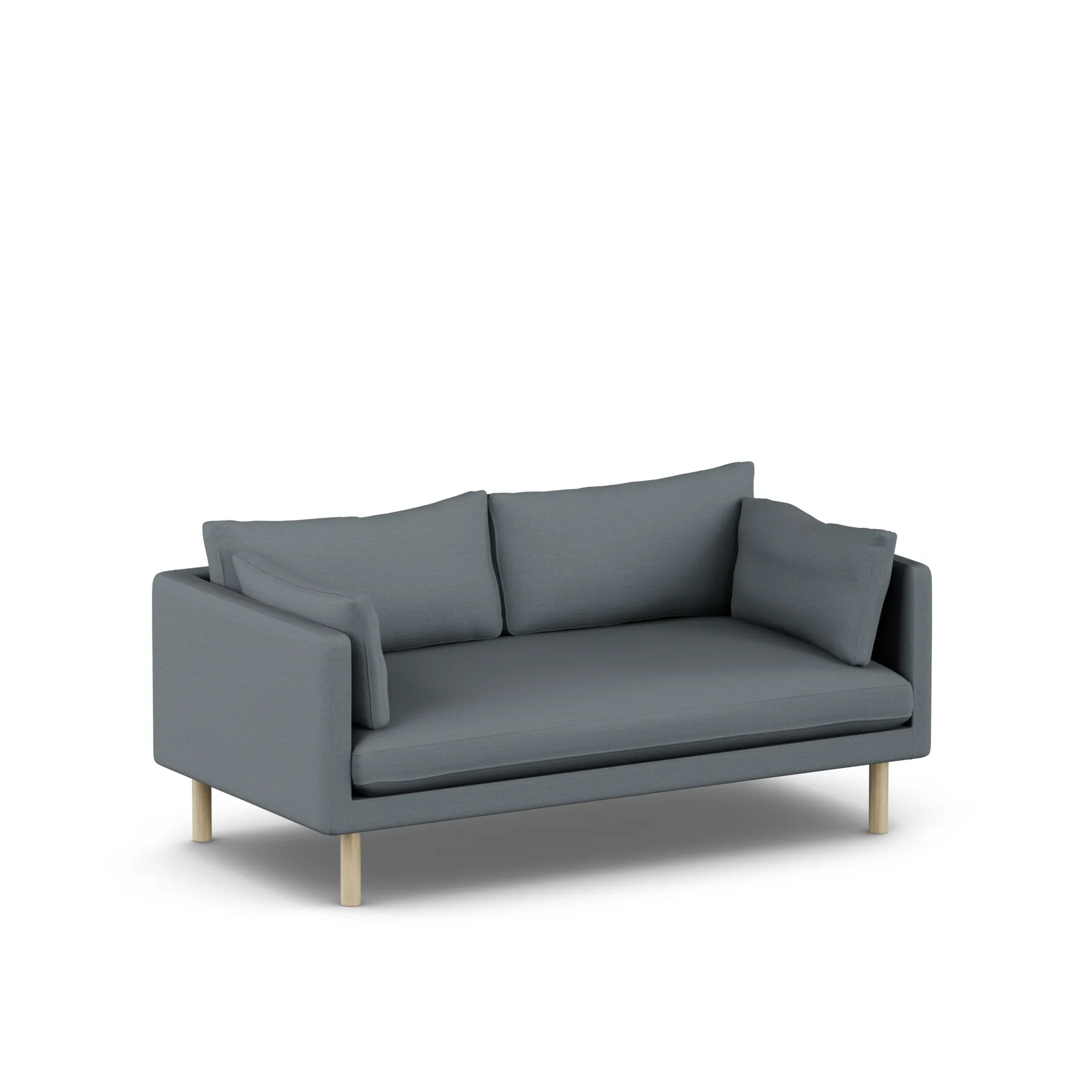 Linnevik Sofa, Same Blue 6678-Eiche weiß geölt, 2-sitzig 1898
