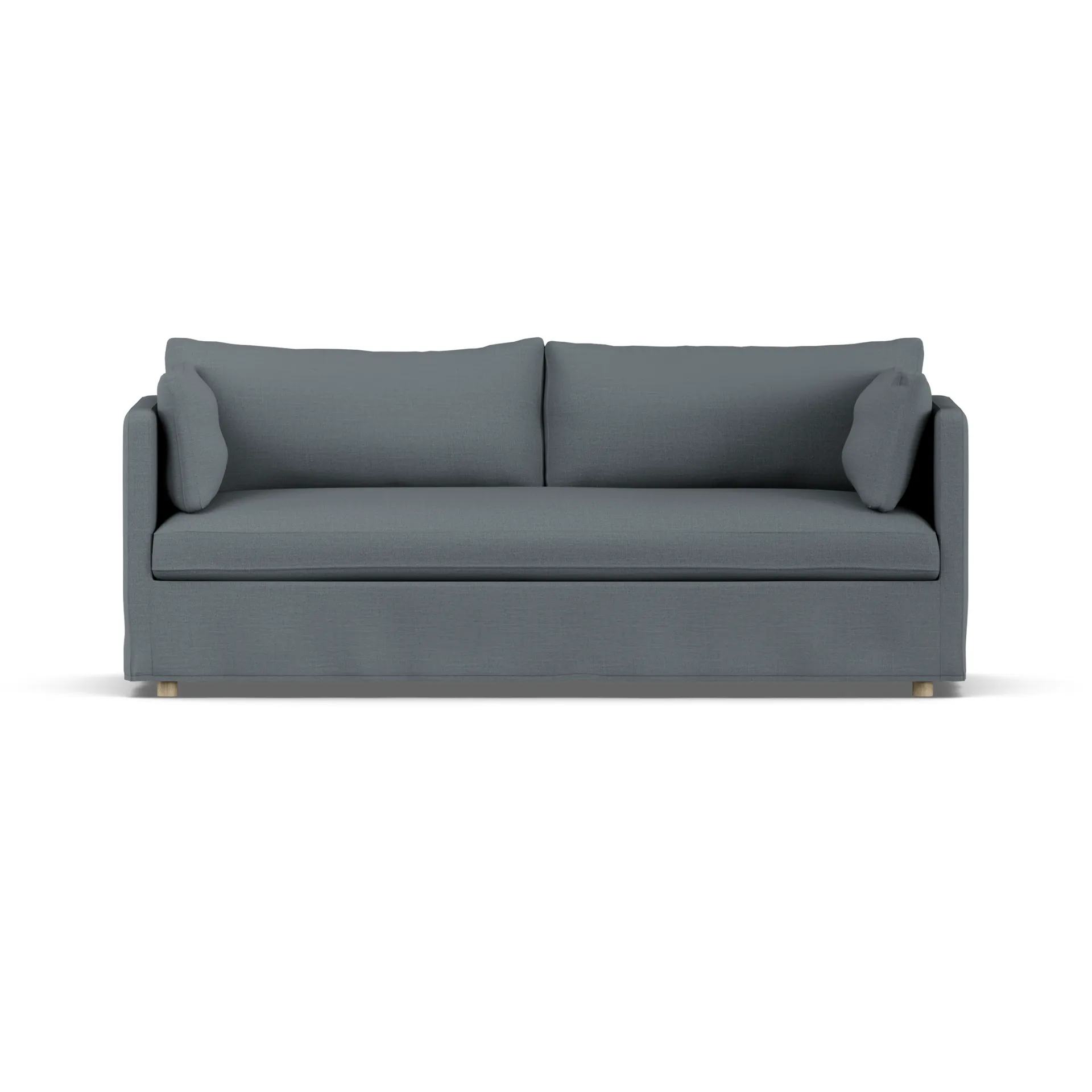 Linnevik Sofa, Same Blue 6678-Eiche weiß geölt, 3-sitzig, mit Volant 1898