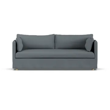 Linnevik Sofa - Same Blue 6678-Eiche weiß geölt, 3-sitzig, mit Volant - 1898