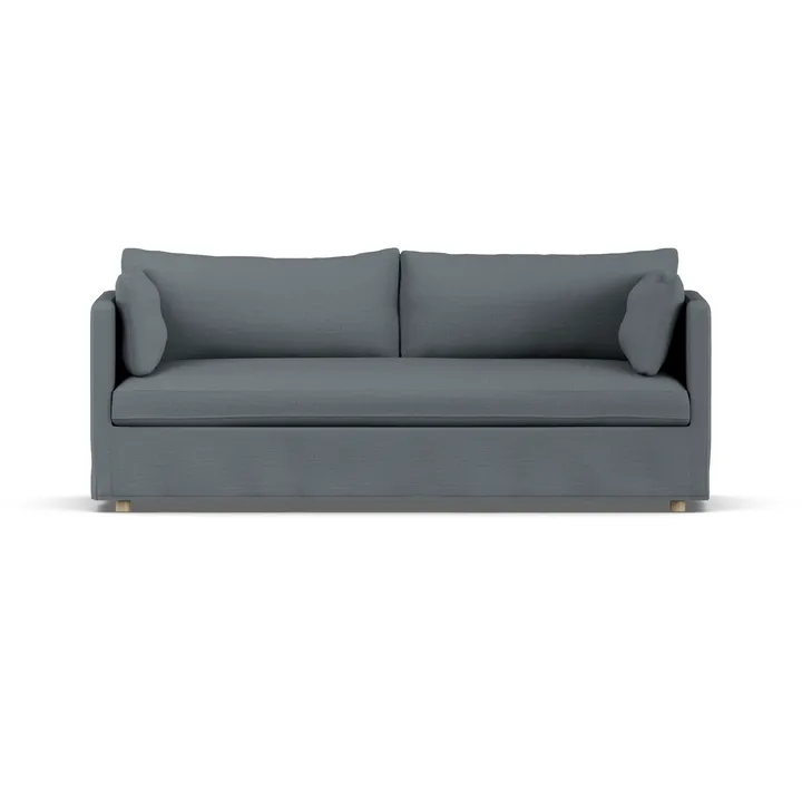 Linnevik Sofa - Same Blue 6678-Eiche weiß geölt, 3-sitzig, mit Volant - 1898