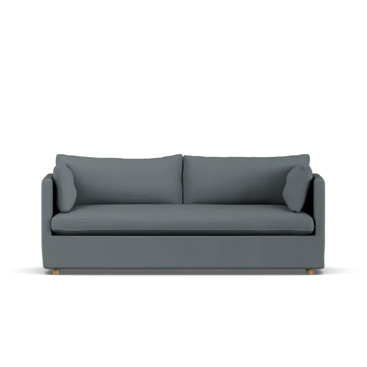 Linnevik Sofa - Same Blue 6678-Eiche weiß geölt, 3-sitzig, mit Volant - 1898