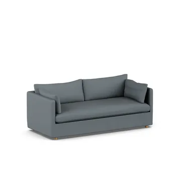 Linnevik Sofa - Same Blue 6678-Eiche weiß geölt, 3-sitzig, mit Volant - 1898