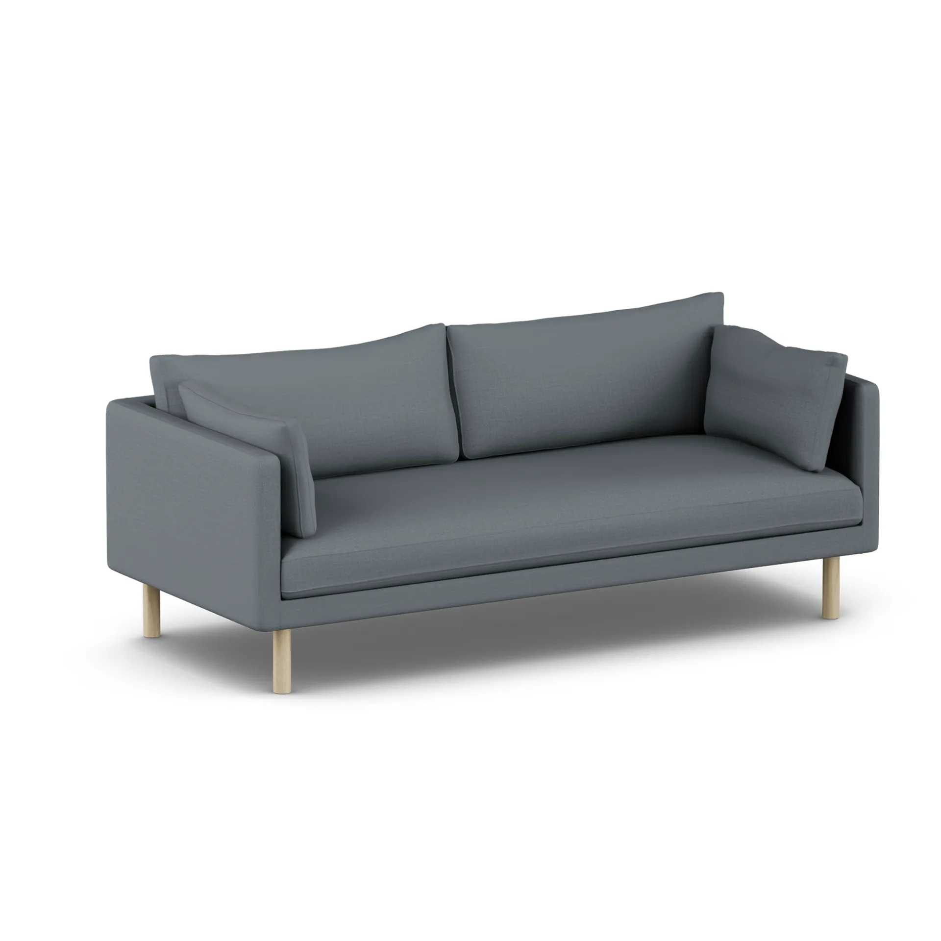 Linnevik Sofa, Same Blue 6678-Eiche weiß geölt, 3-sitzig, ohne Volant 1898