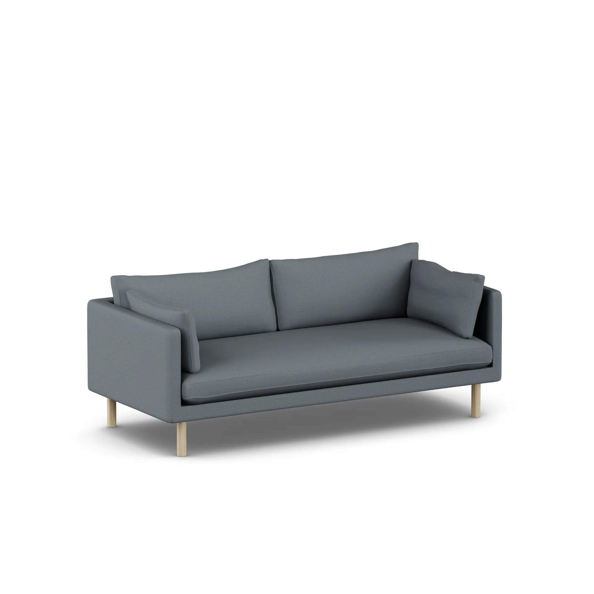 Linnevik Sofa, Same Blue 6678-Eiche weiß geölt, 3-sitzig 1898