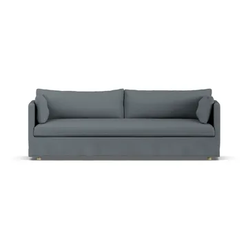 Linnevik Sofa - Same Blue 6678-Eiche weiß geölt, 4-sitzig, mit Volant - 1898