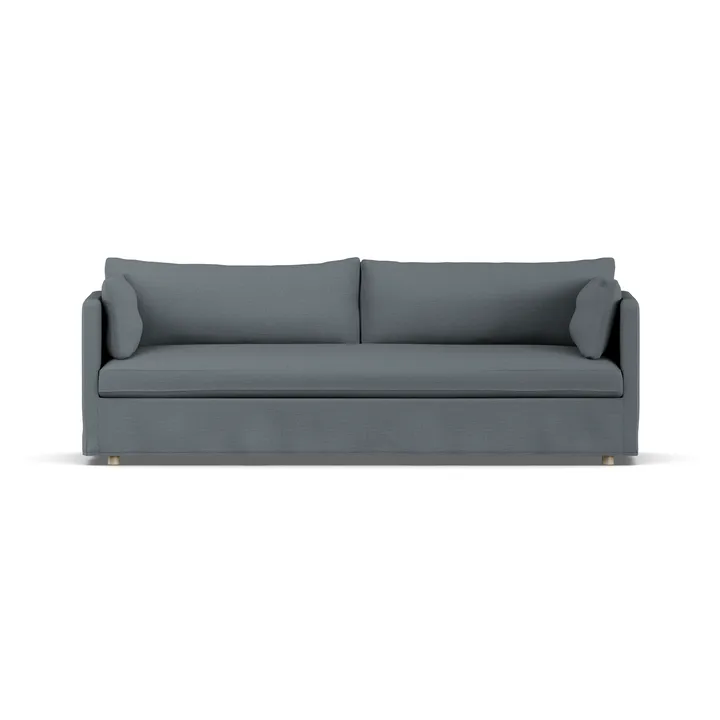 Linnevik Sofa - Same Blue 6678-Eiche weiß geölt, 4-sitzig, mit Volant - 1898