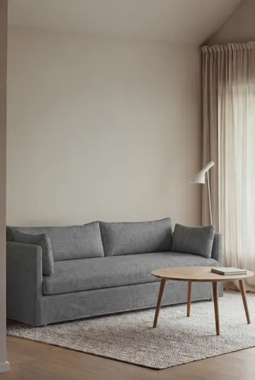 Linnevik Sofa - Same Blue 6678-Eiche weiß geölt, 4-sitzig, mit Volant - 1898